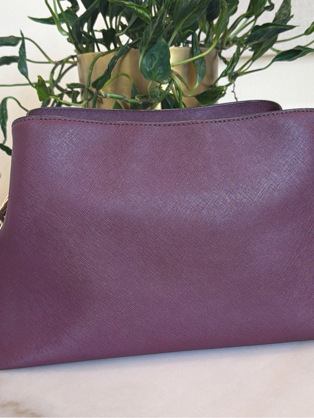Michael Kors Purple Saffiano Leather Crossbody - Picture 6 of 15